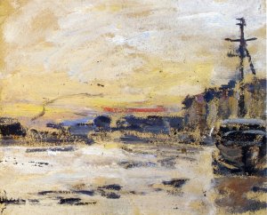 Port at Low Tide Oil painting by Eugene-Louis Boudin