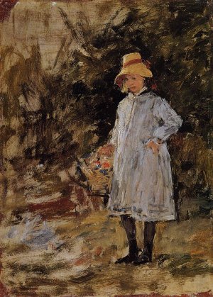 Portrait of a Little Girl by Eugene-Louis Boudin Oil Painting