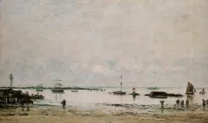 Portrieux, the Port, Low Tide by Eugene-Louis Boudin Oil Painting