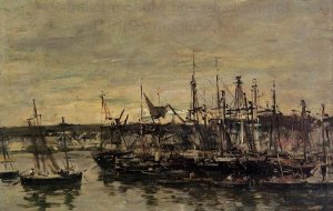 Portrieux, the Port by Eugene-Louis Boudin Oil Painting