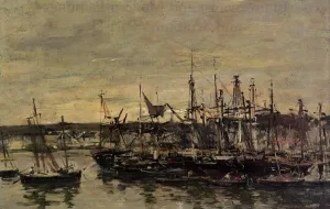 Portrieux, the Port Oil painting by Eugene-Louis Boudin