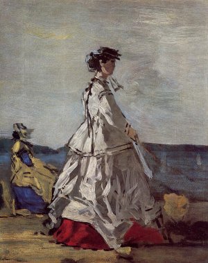 Princess Metternich on the Beach by Eugene-Louis Boudin Oil Painting