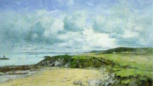 Rivage de Portrieux, Cotes-du-Nord Oil painting by Eugene-Louis Boudin
