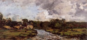 Riviere de l'hospital by Eugene-Louis Boudin Oil Painting