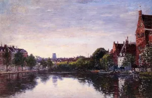 Rotterdam, a Corner of the Basin by Eugene-Louis Boudin - Oil Painting Reproduction