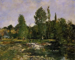 Saint-Cenery, a Pond by Eugene-Louis Boudin - Oil Painting Reproduction