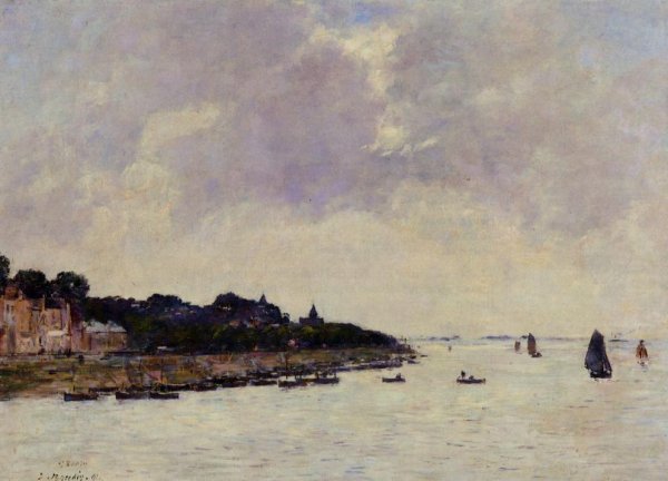Saint-Valery-sur-Somme by Eugene-Louis Boudin - Hand-Painted Oil Painting Reproduction