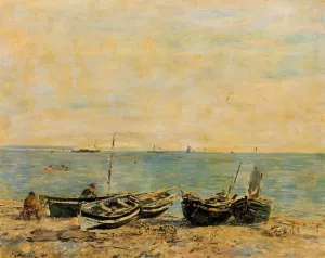 Sainte-Adresse, the Shore by Eugene-Louis Boudin - Oil Painting Reproduction