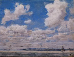 Seascape with Large Sky by Eugene-Louis Boudin - Oil Painting Reproduction