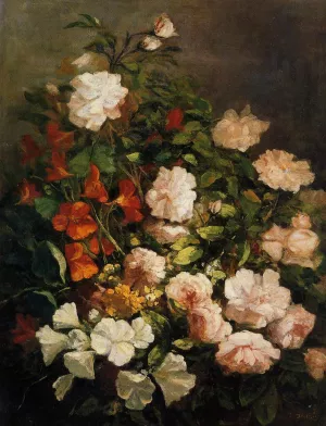 Spray of Flowers by Eugene-Louis Boudin - Oil Painting Reproduction