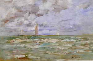 Standing off Deauville by Eugene-Louis Boudin Oil Painting