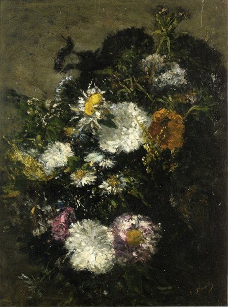 Main Product Photo of Study of Daises Painting by Eugene-Louis Boudin