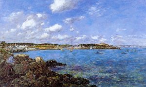 The Bay of Douarnenez by Eugene-Louis Boudin Oil Painting