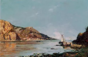 The Bay of Fourmis, Beaulieu by Eugene-Louis Boudin - Oil Painting Reproduction