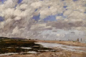 The Beach, Deauville by Eugene-Louis Boudin Oil Painting