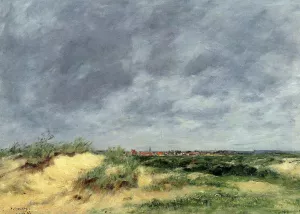 The Berck Dunes by Eugene-Louis Boudin Oil Painting