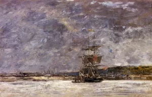 The Coast of Brest on the Bay also known as Estuary near Camaret by Eugene-Louis Boudin Oil Painting
