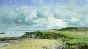 The Coast of Portrieux by Eugene-Louis Boudin - Oil Painting Reproduction