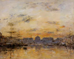 The Commerce Basin, Le Havre by Eugene-Louis Boudin - Oil Painting Reproduction
