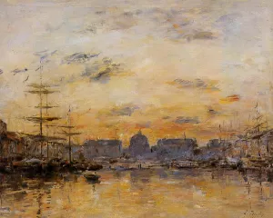 The Commerce Basin, Le Havre by Eugene-Louis Boudin Oil Painting