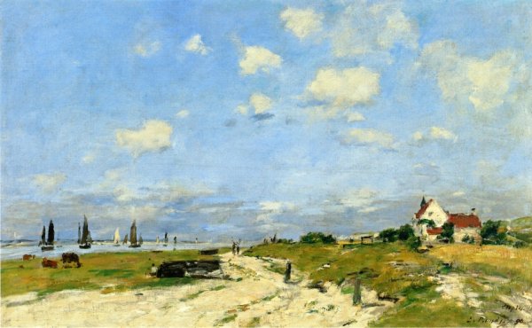 The Dunes at Etaples by Eugene-Louis Boudin - Hand-Painted Oil Painting Reproduction
