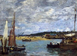 The Ferry to Deauville by Eugene-Louis Boudin Oil Painting