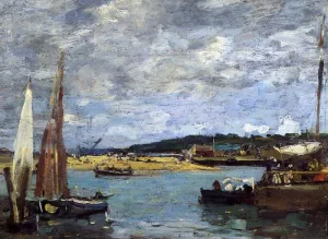 The Ferry to Deauville by Eugene-Louis Boudin Oil Painting