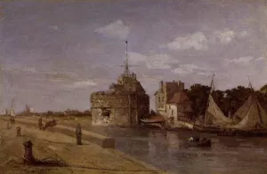 The Francois I Tower at Le Havre by Eugene-Louis Boudin - Oil Painting Reproduction