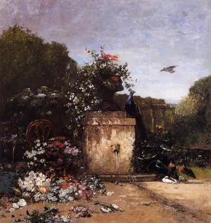 The Garden by Eugene-Louis Boudin Oil Painting
