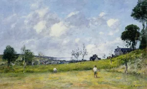 The Harvest Near Trouville by Eugene-Louis Boudin Oil Painting