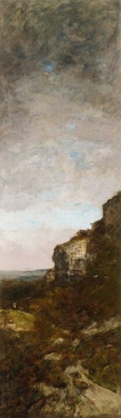 The Hunt for Partridge on the Cliff by Eugene-Louis Boudin Oil Painting