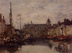 The Merchant Dock painting by Eugene-Louis Boudin