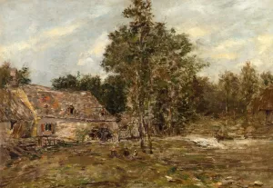 The Mill, Saint-Cenery by Eugene-Louis Boudin Oil Painting