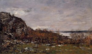 The Mouth of the Elorn in the Area of Brest Oil painting by Eugene-Louis Boudin