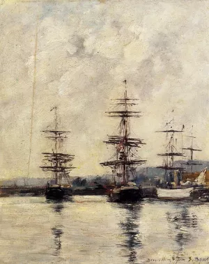 The Port, Deauville by Eugene-Louis Boudin Oil Painting