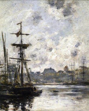 The Port, Fecamp by Eugene-Louis Boudin Oil Painting