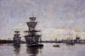 The Port of Bordeaux by Eugene-Louis Boudin Oil Painting