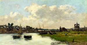 The Port of Trouville by Eugene-Louis Boudin Oil Painting