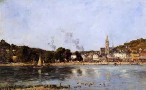 The Seine at Caudebec-en-Caux painting by Eugene-Louis Boudin