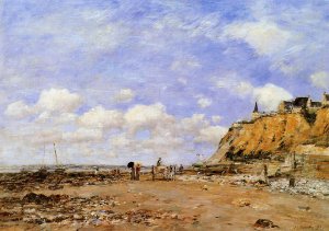 The Shore at Villerville by Eugene-Louis Boudin Oil Painting