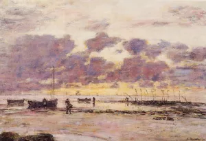 The Shores of Sainte Adresse at Twilight by Eugene-Louis Boudin Oil Painting