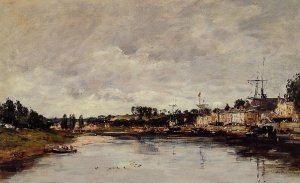 The Somme at Saint-Valery-sur-Somme by Eugene-Louis Boudin Oil Painting