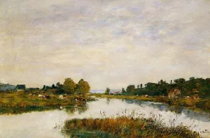 The Still River at Deauville painting by Eugene-Louis Boudin
