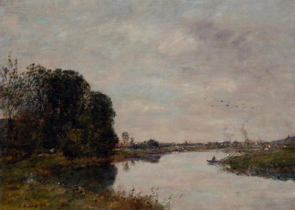 The Toques at Saint-Arnoult by Eugene-Louis Boudin - Hand-Painted Oil Painting Reproduction