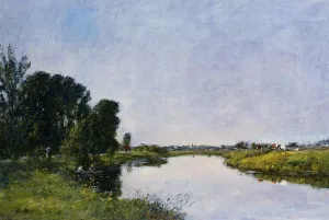 The Touques at Saint-Arnoult Oil painting by Eugene-Louis Boudin