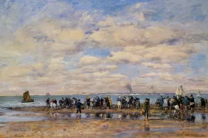 Trouville, the Beach at Low Tide painting by Eugene-Louis Boudin