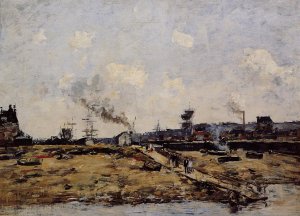 Trouville, the Ferry to Deauville by Eugene-Louis Boudin Oil Painting