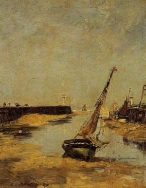 Trouville, the Jettys, Low Tide by Eugene-Louis Boudin Oil Painting