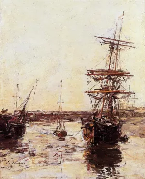 Trouville: the Outer Harbor by Eugene-Louis Boudin Oil Painting