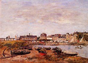 Trouville, the View from Deauville on Market Day by Eugene-Louis Boudin Oil Painting